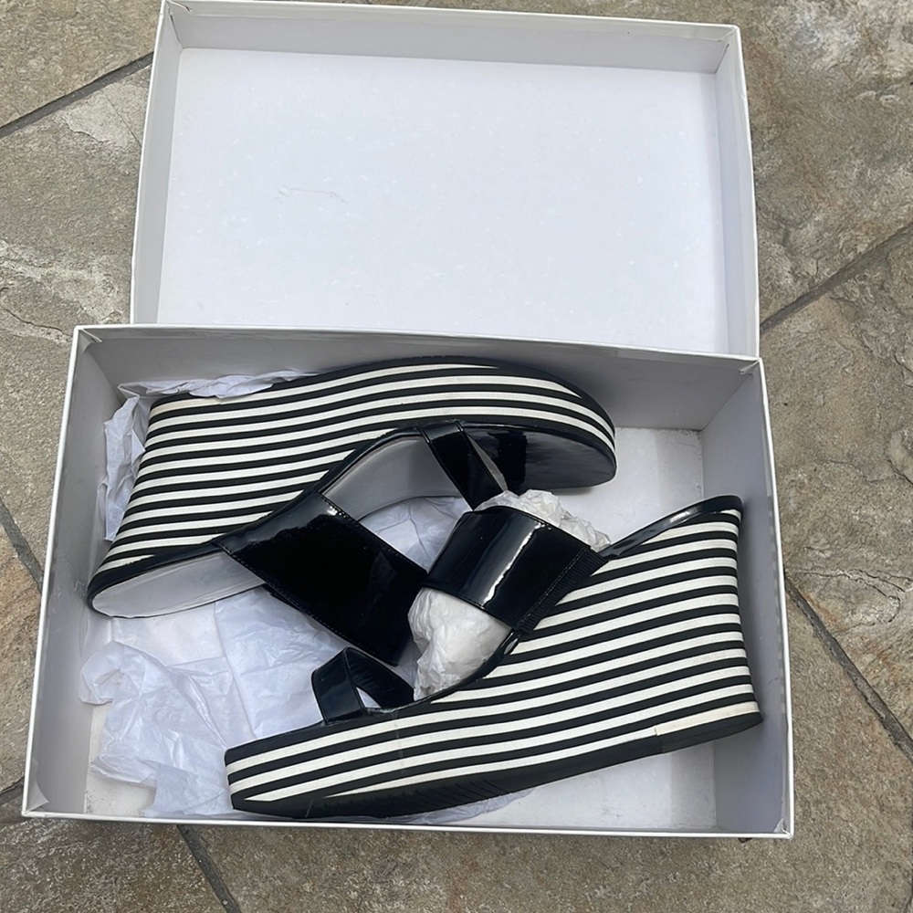Micheal Kors stripped wedge sandals